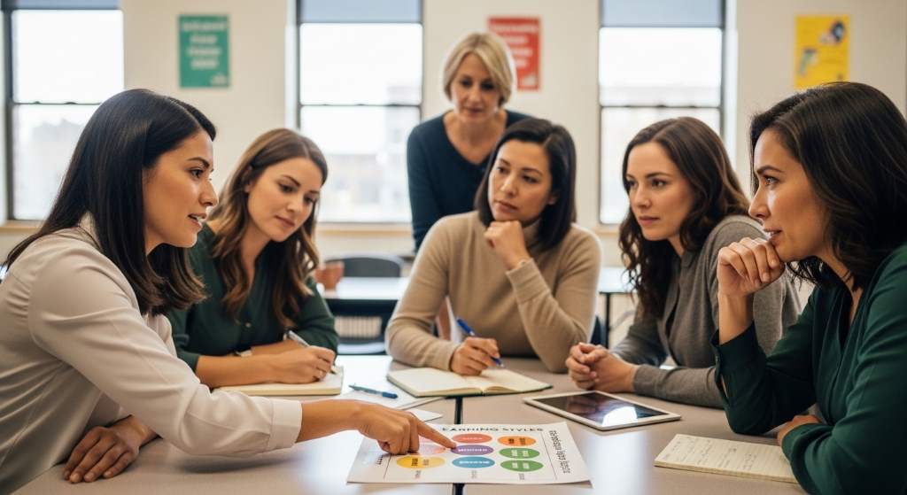 Denver teacher helping students with visual learning activities