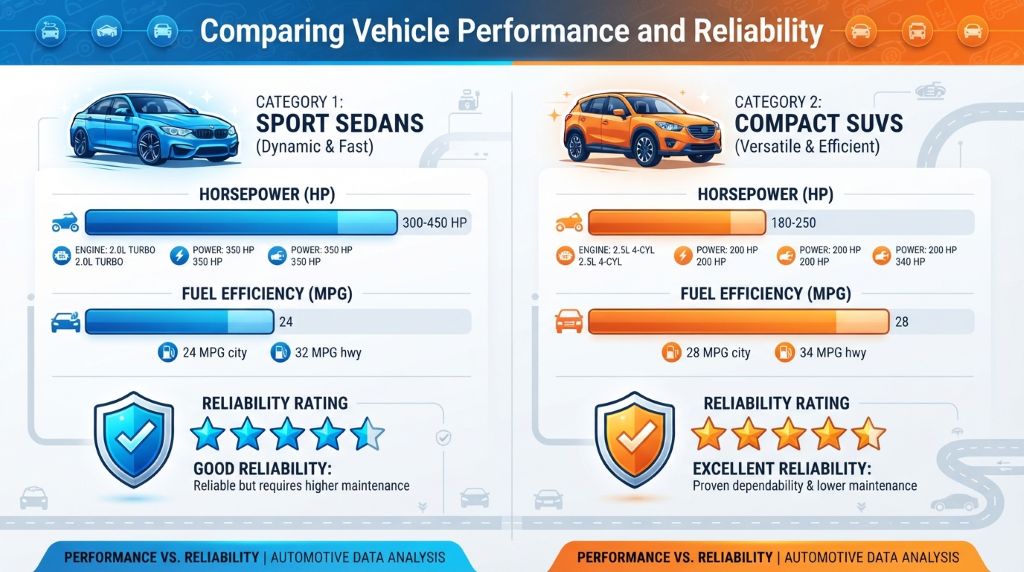 Comparing vehicle performance and reliability